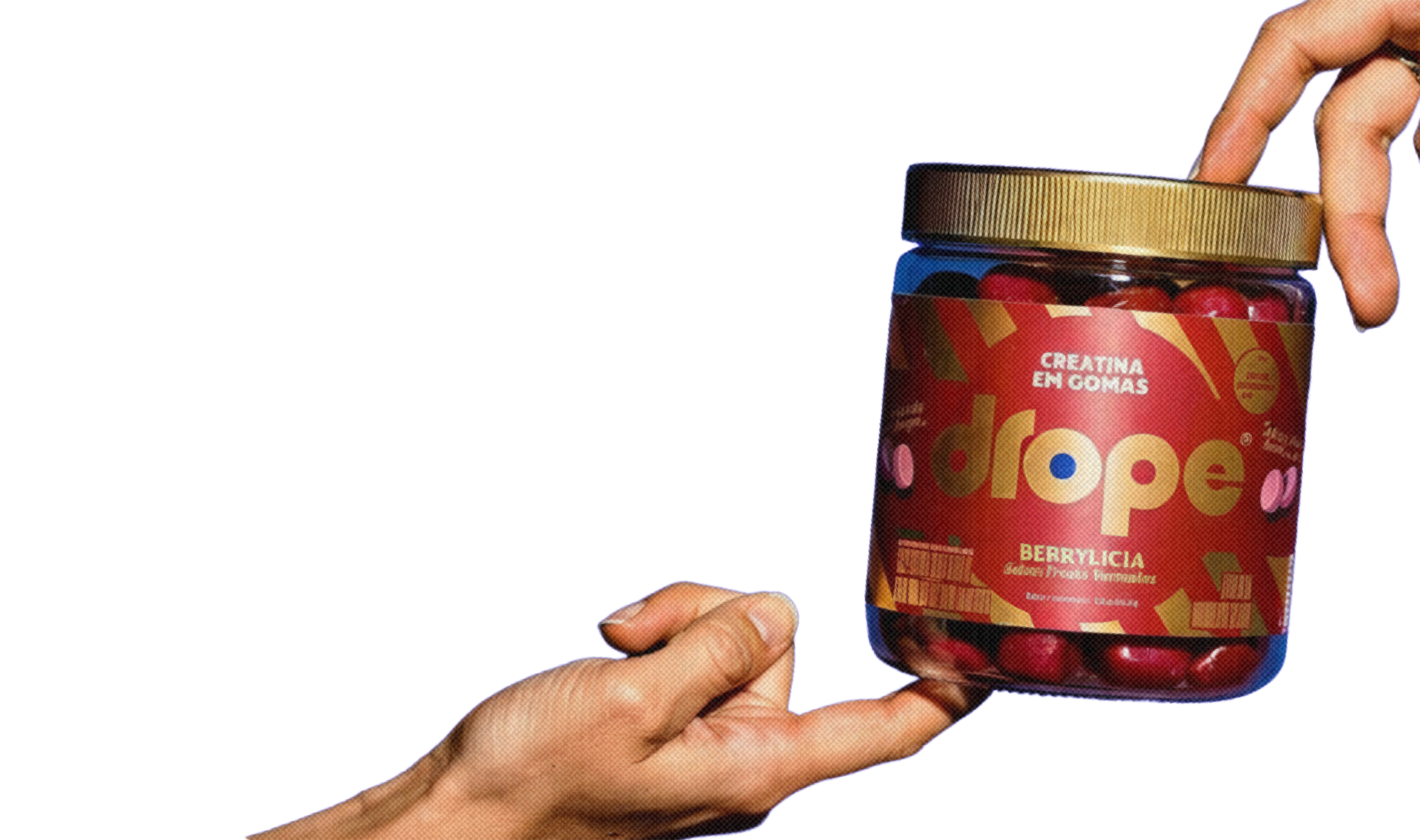 Pote de creatina em gomas drope sabor Berrylicia